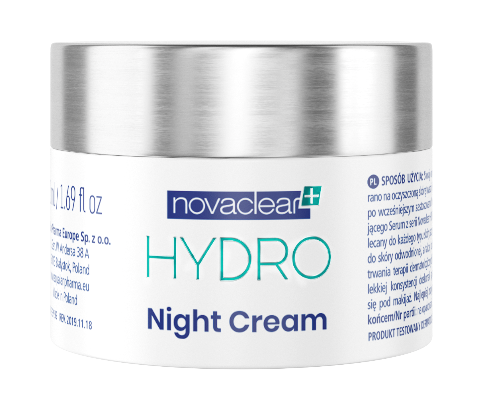 NOVACLEAR+ HYDRO NIGHT CREAM - Kem Hydro Cấp Ẩm, Giữ Nước, Chống Lão Hóa Ban Đêm